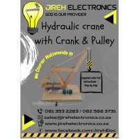 HYDRAULIC CRANE WITH CRANK AND PULLEY